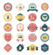 Baby badge banner design flat background set eps10 N103
