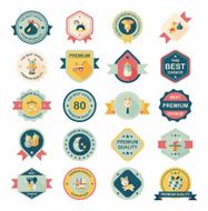Baby badge banner design flat background set eps10 N104
