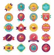 Baby badge banner design flat background set eps10 N106
