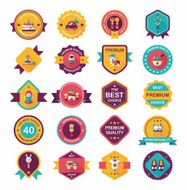 Baby badge banner design flat background set eps10 N109