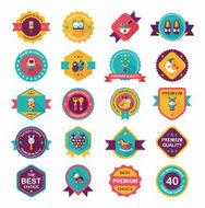 Baby badge banner design flat background set eps10 N112