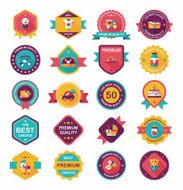 Baby badge banner design flat background set eps10 N113