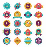 Baby badge banner design flat background set eps10 N114