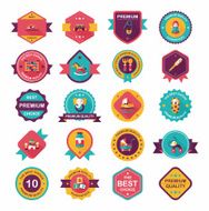 Baby badge banner design flat background set eps10 N115