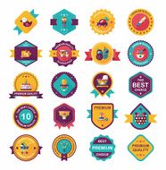 Baby badge banner design flat background set eps10 N116