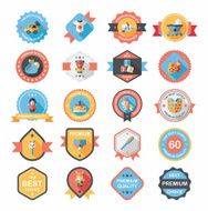 Baby badge banner design flat background set eps10 N121
