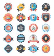 Baby badge banner design flat background set eps10 N123