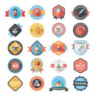 Baby badge banner design flat background set eps10 N124