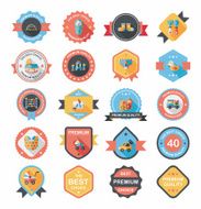 Baby badge banner design flat background set eps10 N125