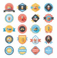 Baby badge banner design flat background set eps10 N126