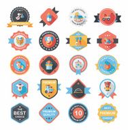 Baby badge banner design flat background set eps10 N127