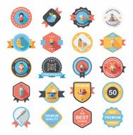Baby badge banner design flat background set eps10 N128