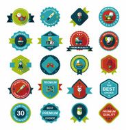 Baby badge banner design flat background set eps10 N130