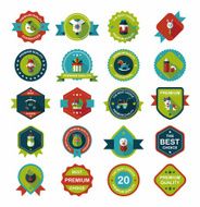 Baby badge banner design flat background set eps10 N132
