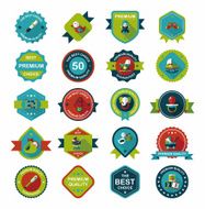 Baby badge banner design flat background set eps10 N133