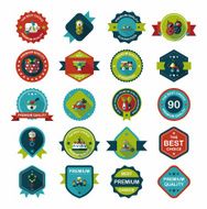 Baby badge banner design flat background set eps10 N134