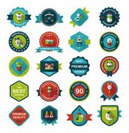 Baby badge banner design flat background set eps10 N135