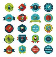 Baby badge banner design flat background set eps10 N136