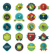 Baby badge banner design flat background set eps10 N138