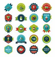 Baby badge banner design flat background set eps10 N139