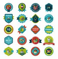 Baby badge banner design flat background set eps10 N140