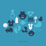 Flat concept set modern design baby N2