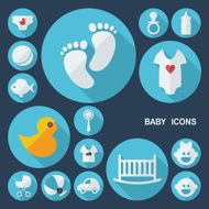 Flat concept set modern design baby N3