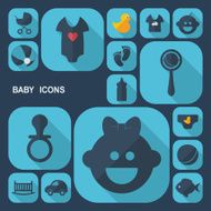 Flat concept set modern design baby N6