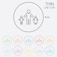 One-parent family with two children sign icon N7