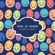 Vector funny faces frame seamless pattern background