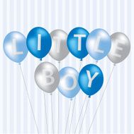 Little Boy blue balloon card in vector format