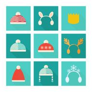 Carnival hats vector set in flat style