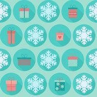 Christmas flat seamless pattern with gifts