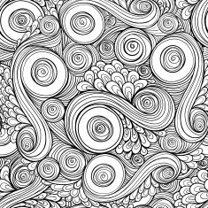 Seamless asian ethnic floral retro doodle pattern