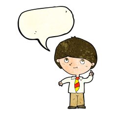 cartoon boy with idea speech bubble N3