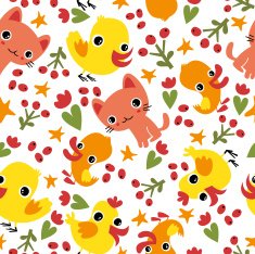 Seamless pattern with animals