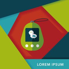 pocket pet flat icon with long shadow eps 10 N10