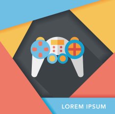 Handheld game flat icon with long shadow eps 10 N14