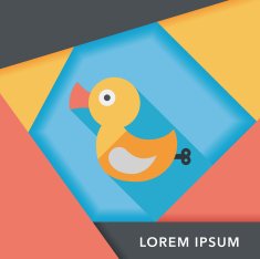 Duck toy flat icon with long shadow eps 10 N22