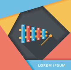 Xylophone flat icon with long shadow eps10 N11