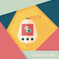 pocket pet flat icon with long shadow eps 10 N13