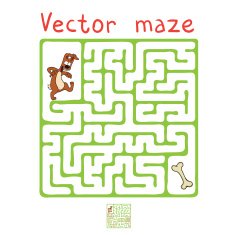 Vector Maze Labyrinth with Dog N10