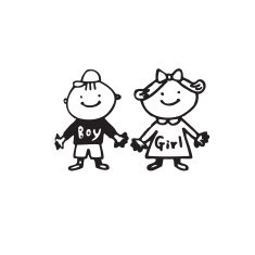 Children couple of frame on white background