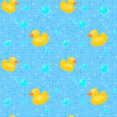 Rubber ducks and bubbles pattern