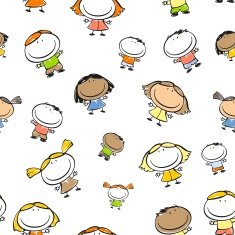Seamless pattern with kids