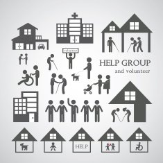 volunteer for non profit social service symbol