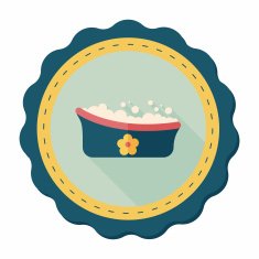 baby bath flat icon with long shadow eps10 N16