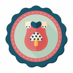 baby bib flat icon with long shadow EPS 10 N43
