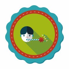 Birthday party flat icon with long shadow eps10Birthday fl N3