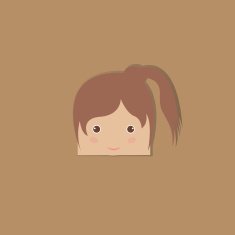 cartoon doodle girl rectangle vector illustration